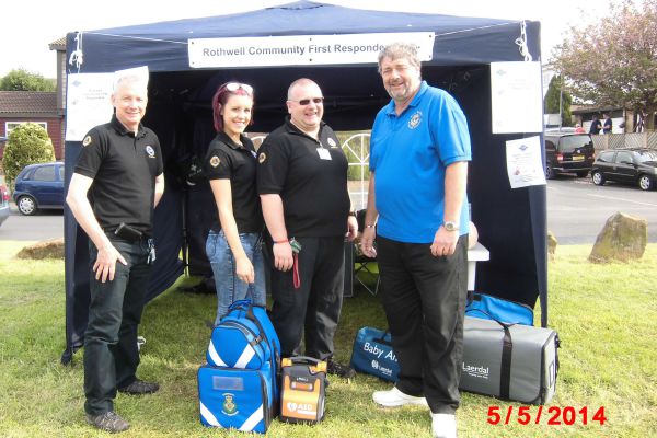 Lion President Phil with the Rothwell Community First Responders team