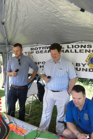 Rothwell and Elmet MP Alec Shelbrook competing in the Rothwell Lions "top