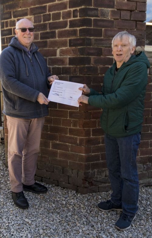 Duck Race Winner 2021 receiving his cheque