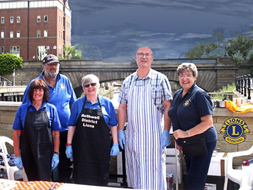 Lins helping at the St George's Crypt BBQ