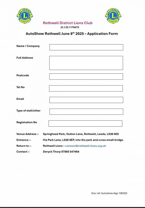 stall holder application form